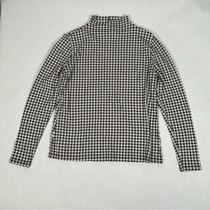 Ann Taylor Black and White Houndstooth Top